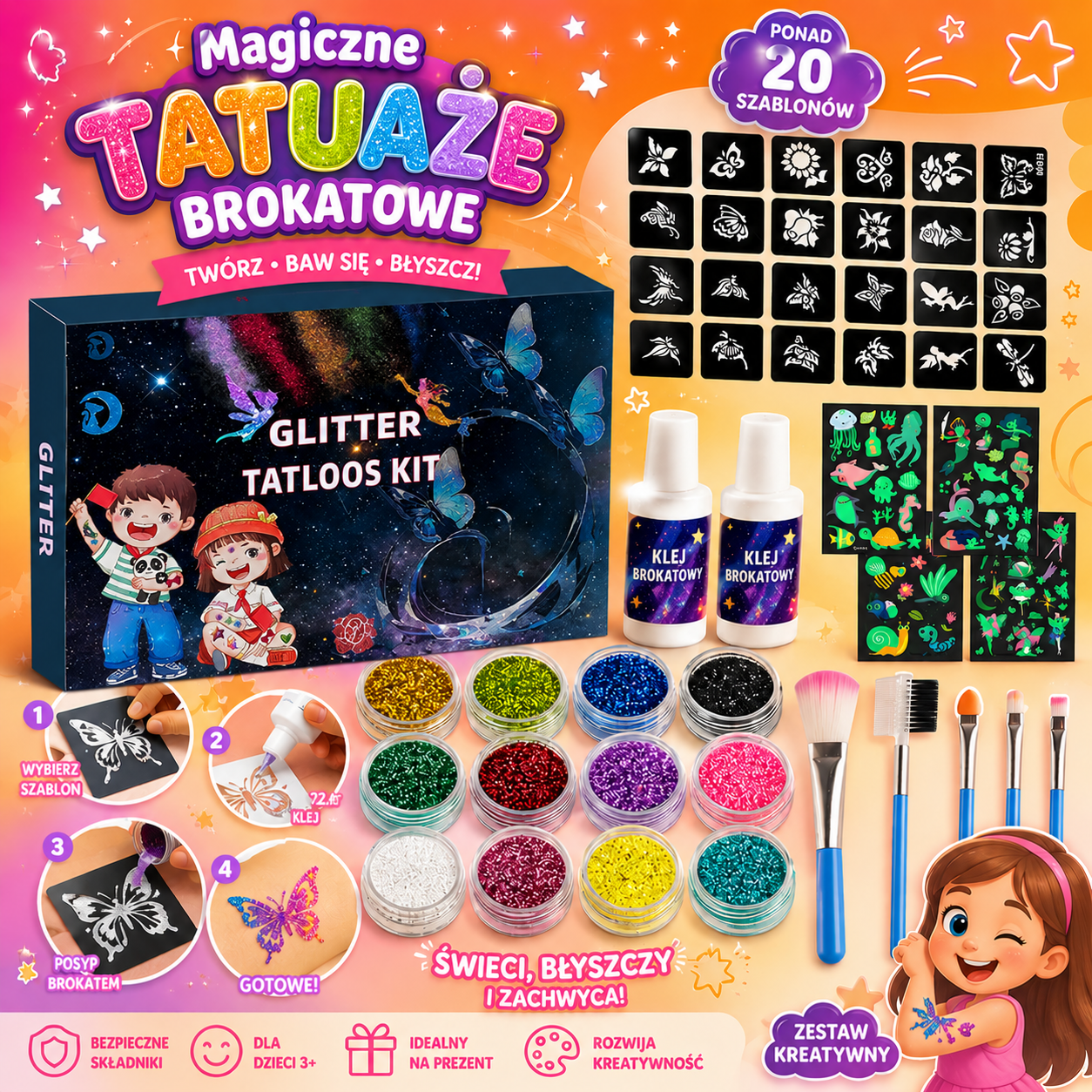 Magiczne Tatuaże Brokatowe ✨